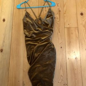 Velvet Gold Bodycon Mini Dress PLUS SIZE